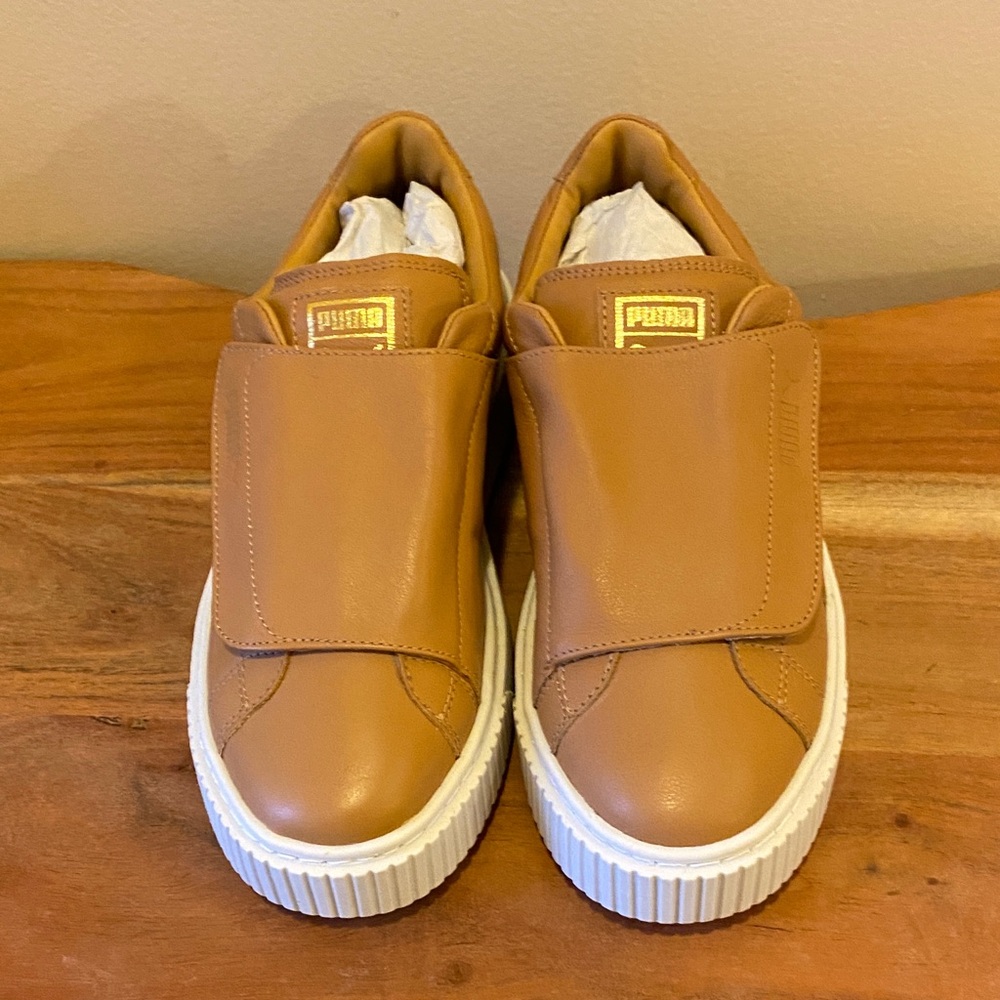 Puma Brown Leather Sneakers